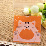 Cellofaan zakjes met plakstrip poes