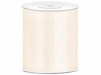 5 meter satijn lint 100 mm ivoor