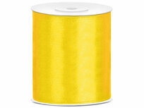 5 meter satijn lint 100 mm geel