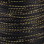 Satijnkoord 2 mm zwart met goud draad