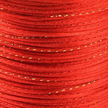 Satijnkoord 2 mm rood met goud draad