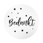 Ronde stickers bedankt met stipje 10 stuks