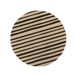 Ronde stickers kraft met zwarte strepen 10 stuks