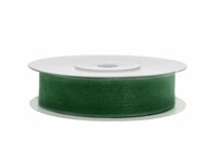 Organza lint 1 cm breed donker groen 