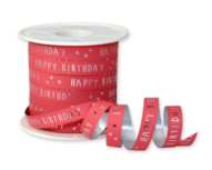 Krullint donker roze happy birthday 10 meter