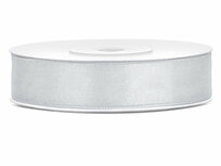 Dubbelzijdig satijn lint 6 mm breed zilver