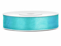 Dubbelzijdig satijn lint 1,5 cm breed turquoise