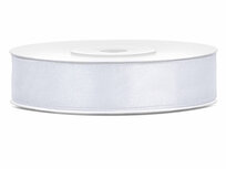 Dubbelzijdig satijn lint 1,5 cm breed wit