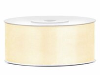 Dubbelzijdig satijn lint 25 mm donker ivoor
