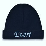 Babymutsje met naam donker blauw