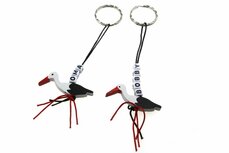 Gelukspoppetjes sleutelhanger ooievaar met naam