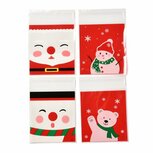 Cellofaan zakjes met plakstrip kerst mix