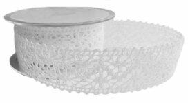 Katoen kant wit 3 cm breed 5 meter rol