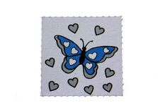 10 labels voor doopsuikerdoosje Vlinder Aqua