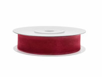Organza lint 1 cm breed bordeaux rood