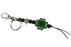 Sleutelhanger gelukspoppetjes klavertje vier luxe