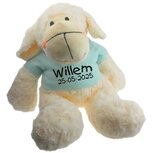 Knuffel met naam en geboortedatum schaap