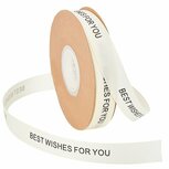 Kerstlint grosgrain ivoor best wishes for you 20 mm breed