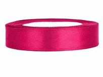 Satijn lint 1 cm breed fuchsia 100 meter