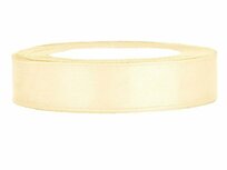 Satijn lint 1 cm breed donker ivoor 100 meter rol