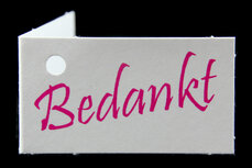 Kaartjes voor bedankjes Bedankt fuchsia