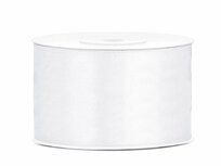Satijn lint 38 mm breed wit