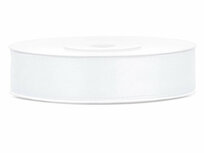 Wit satijn lint 1.2 cm breed