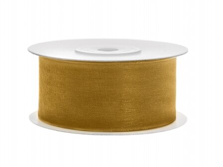 Organza lint 38 mm Goud 