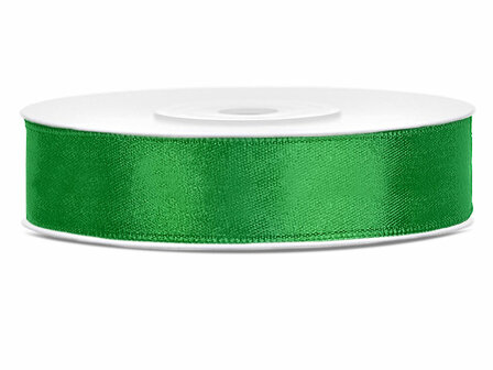 Groen satijn lint 12 mm breed