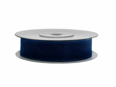 Organza lint 25 mm donker blauw