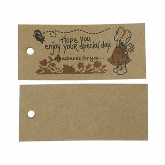 Kraft label Hope you enjoy hand made 10 stuks