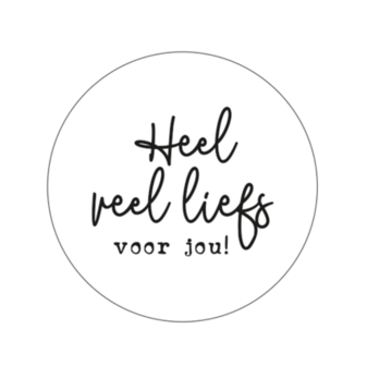 Ronde stickers heel veel liefs voor jou 10 stuks