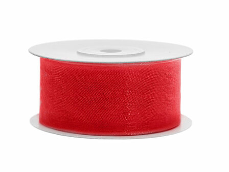 Organza lint 38 mm rood 