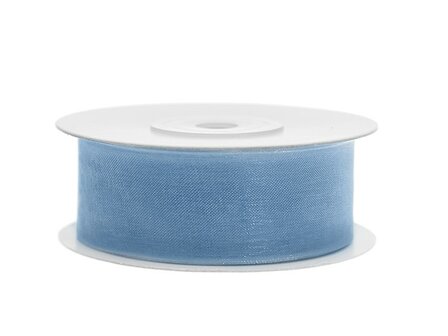 Organza lint 25 mm licht blauw