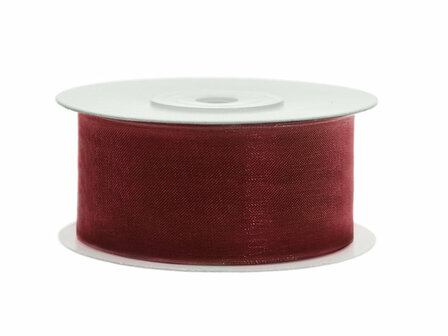 Organza lint 38 mm bordeaux rood 