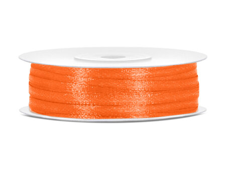 Satijn lint 3 mm oranje 91 meter rol