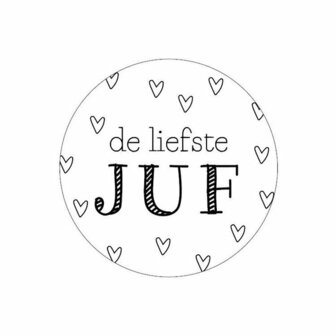 Stickers voor de liefste juf met hartjes 10 stuks