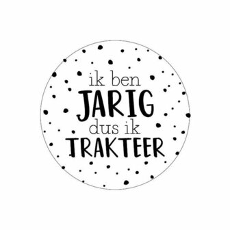 Stickers ik ben jarig dus ik trakteer 10 stuks