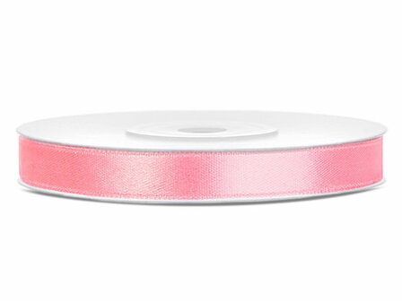 Satijn lint 6 mm roze