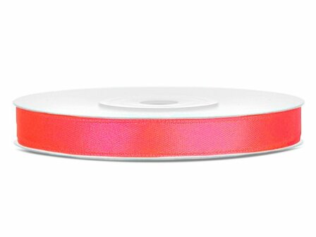 Satijn lint 6 mm neon fuchsia