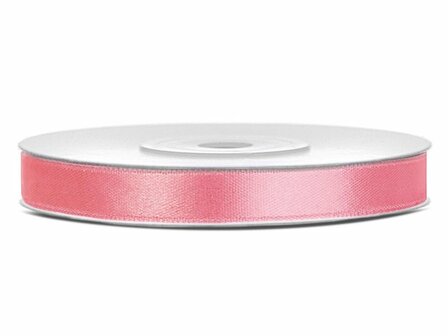 Satijn lint 6 mm oud roze