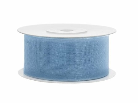 Organza lint 38 mm licht blauw