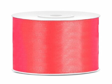 Satijn lint 38 mm neon fuchsia