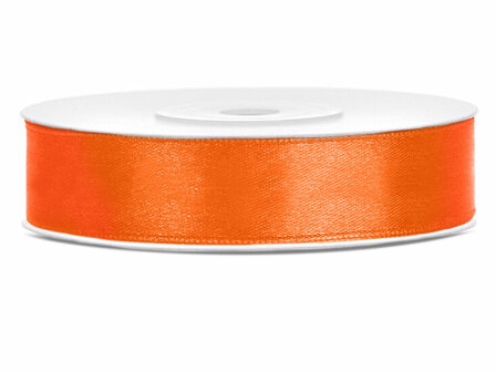 Dubbelzijdig satijn lint 6 mm breed oranje