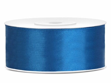 Dubbelzijdig satijn lint 25 mm blauw