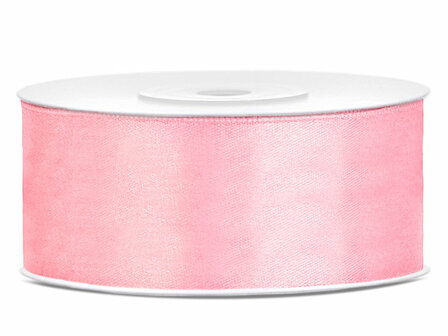 Dubbelzijdig satijn lint 25 mm Roze