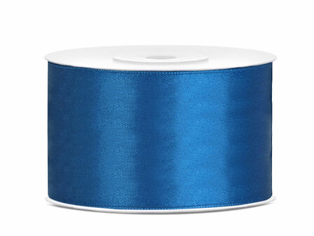 Dubbelzijdig satijn lint 38 mm blauw