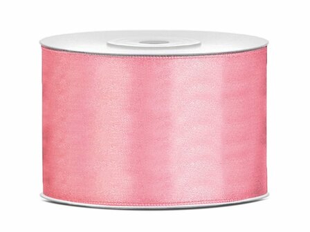 Satijn lint 50 mm breed oud roze