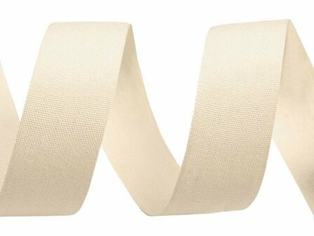 Katoen lint ecru 20 mm breed 5 meter