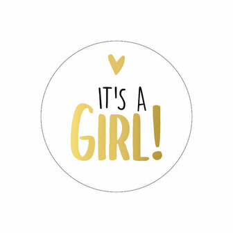 Stickers it&#039;s a girl goud 10 stuks